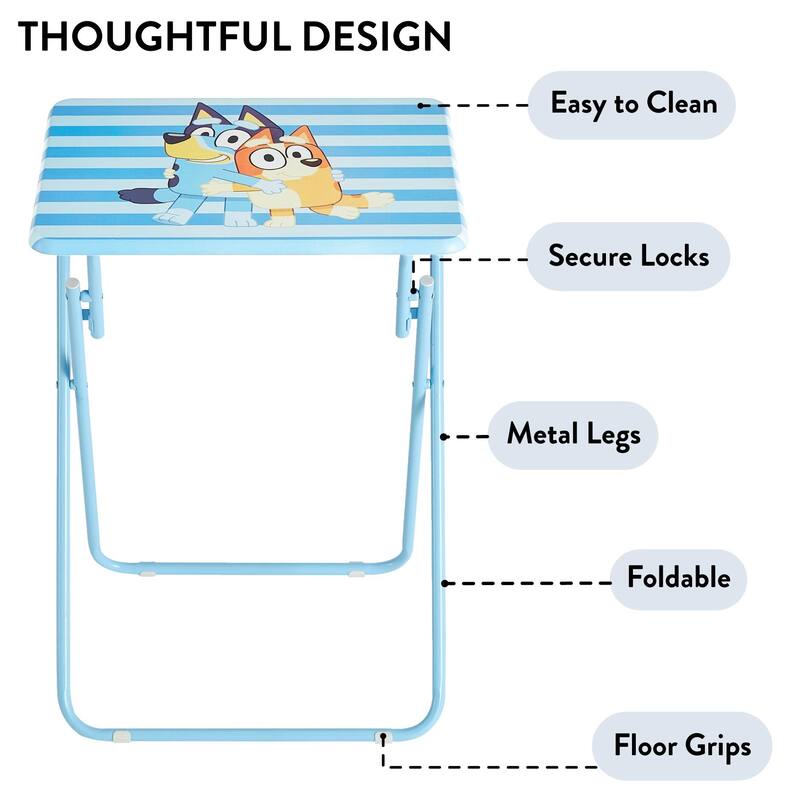 Bluey Folding Tray Table,Portable Snack & Laptop Table
