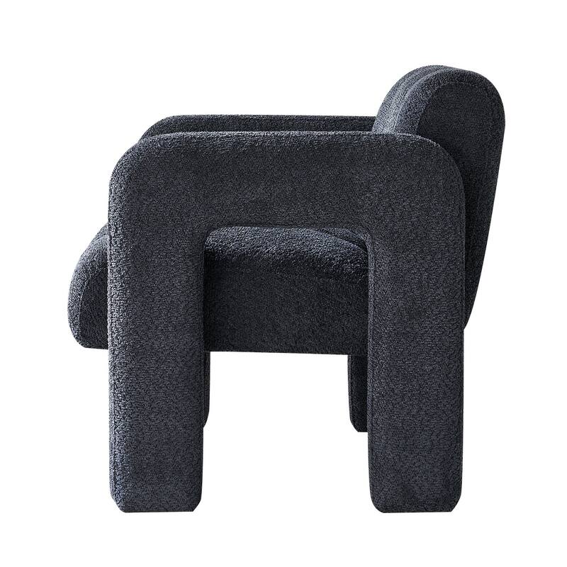 Modern 31.10" Boucle Upholstered Accent Chair with Plush Seat Cushion, Easy Assembly, and Comfortable Design