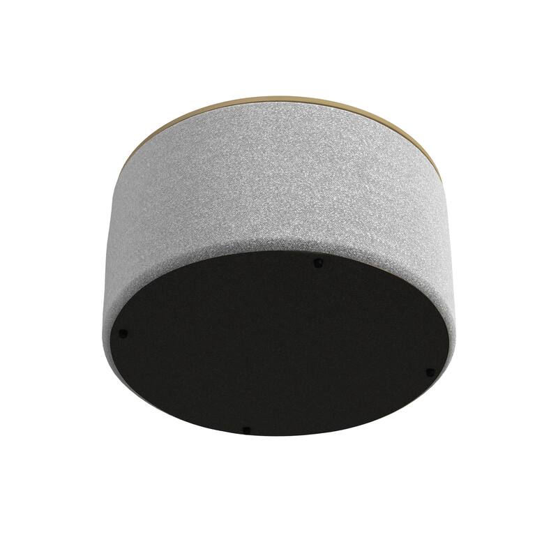 HomePop Round Storage Ottoman table with Wood Top