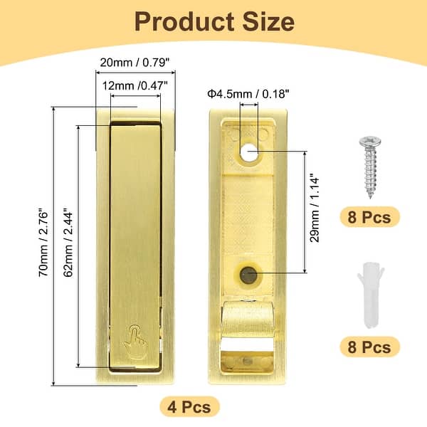 Foldable Wall Hooks, Heavy Duty Wall Mounted Folding Coat Hooks with Mounting Accessories Space-Saving for Hanging Coat - Brushed Copper - 4Pcs