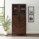 preview thumbnail 11 of 14, Middlebrook 68-inch Tall Chevron Storage Cabinet Dark Walnut