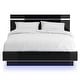 preview thumbnail 10 of 12, Furniture of America Benvolio Contemporary Black Wood LED 6-Piece Panel Bedroom Set with USB Port