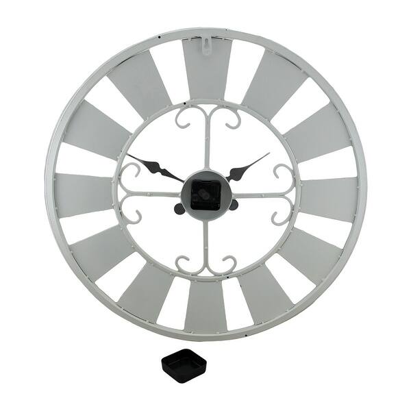 Shop White Mosaic Tile Decorative Wall Clock 23 In 23 5 X 23 5