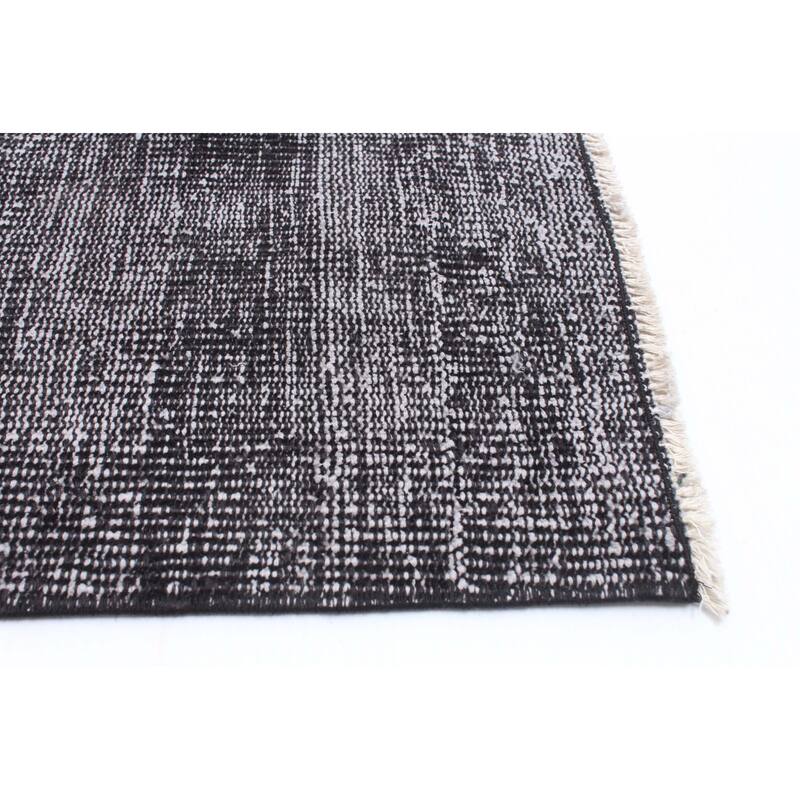 ECARPETGALLERY Hand-knotted Color Transition Black Wool Rug - 5'9 x 9'5