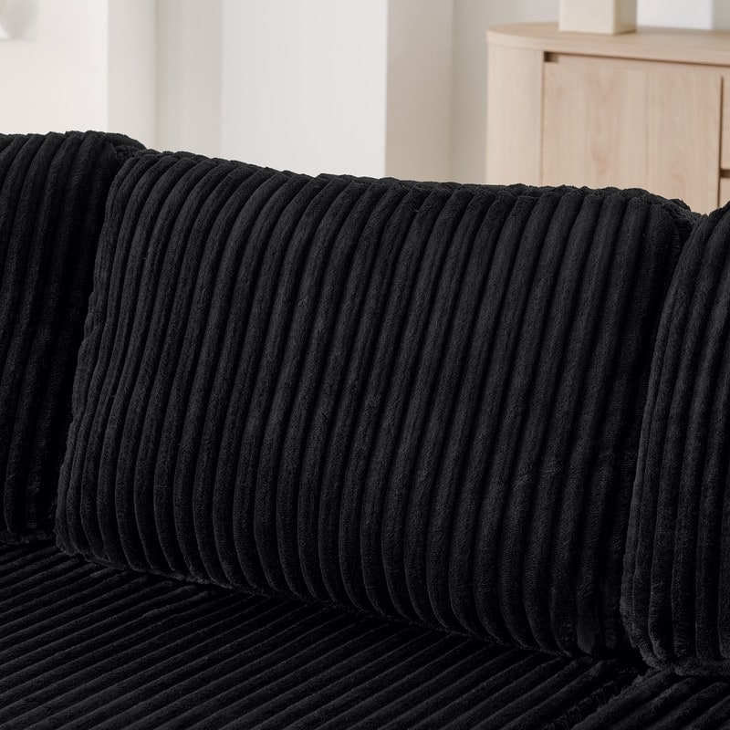 Modular U-Shape Sleeper Sofa, Space-Saving Corduroy Sectional