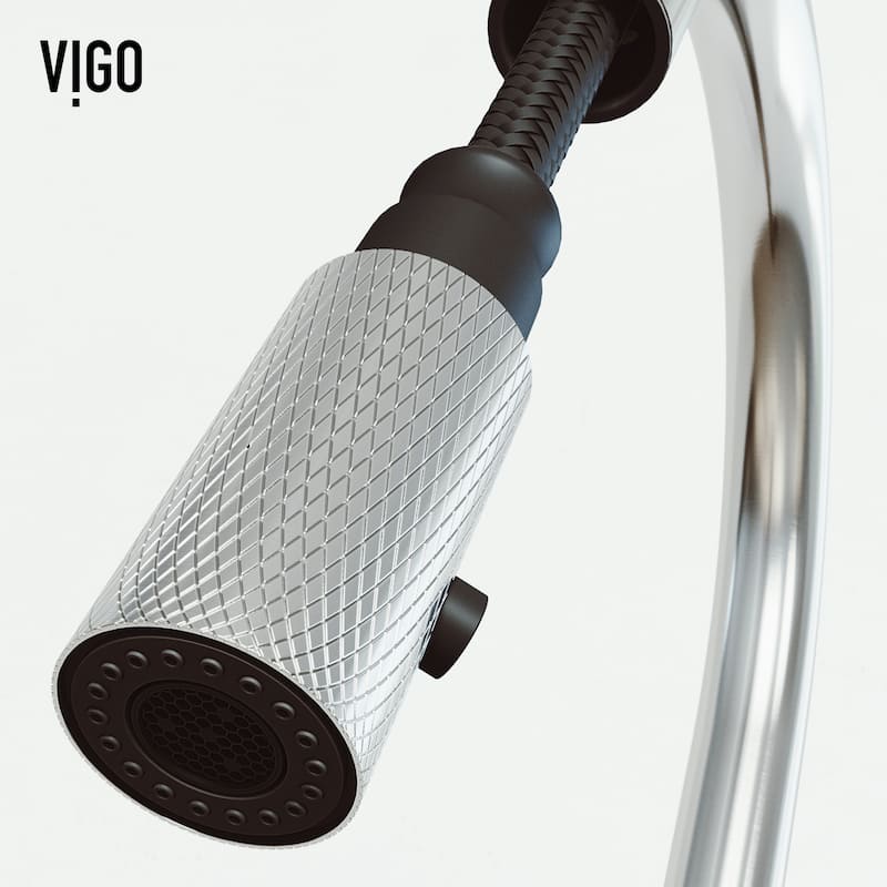 VIGO Bristol 19" H Single Handle Pull-Down Sprayer Kitchen Faucet