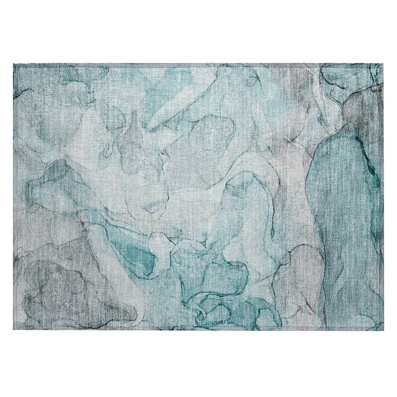 Lalu Unique Abstract Weather Resistant Timeless Fusion Outdoor Rug