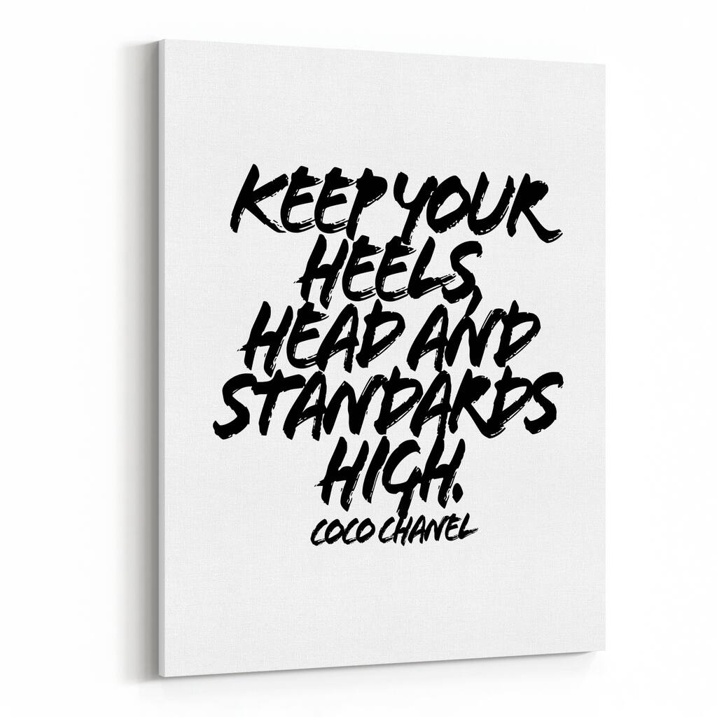 Black And White Coco Chanel Canvas Wall Art Print