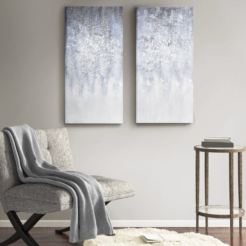 Madison Park Winter Glaze Heavily Embellished 2-piece Canvas Wall Art Set