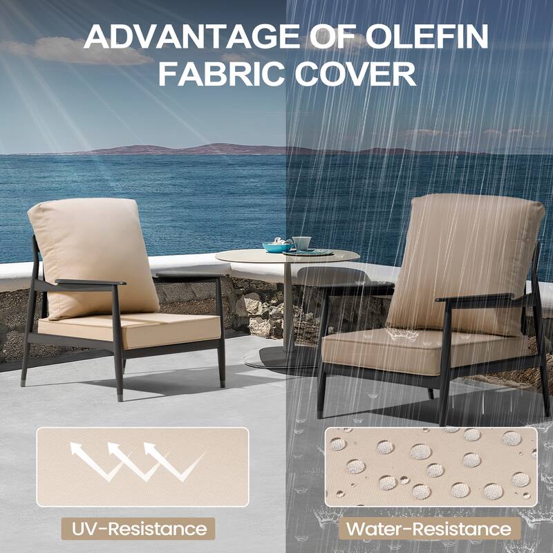 22 x 21 in Outdoor Patio Deep Seat Cushions Set Water Resistant