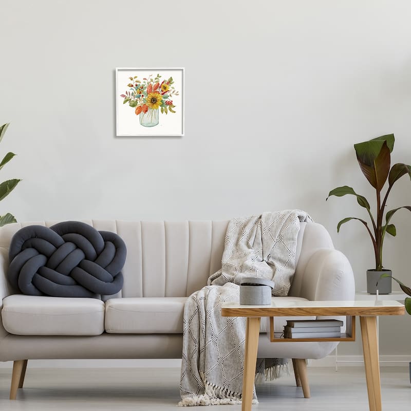 Stupell Simple Country Botanicals Sunflower Vase Design Framed Wall Art - Multi-Color