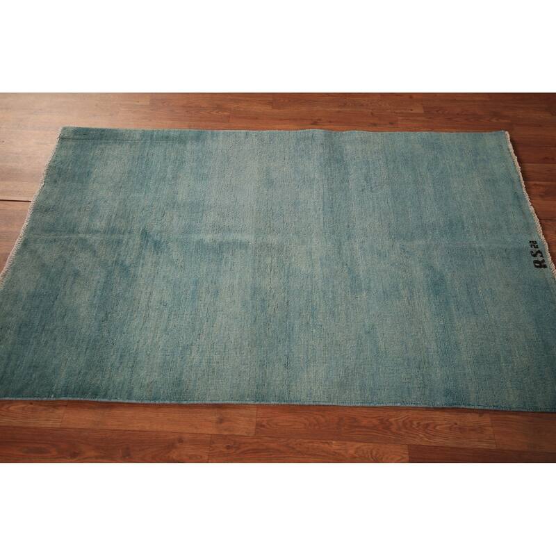 Blue Contemporary Gabbeh Oriental Foyer Rug Handmade Wool Carpet - 3'4" x 5'0"