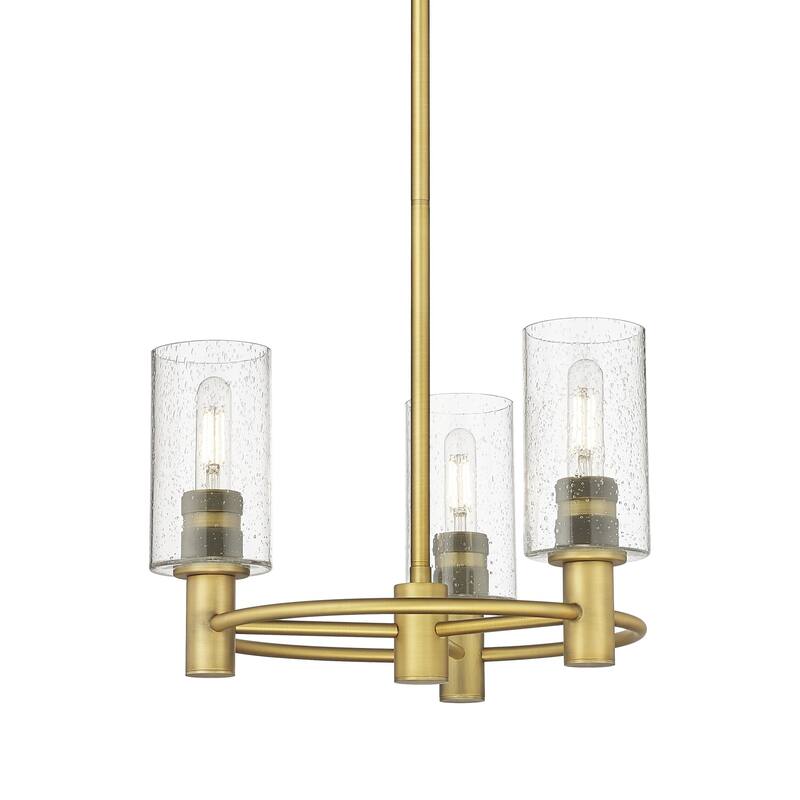Innovations Lighting 434-3CR-10-18 Crown Point Pendant Crown Point 3 - Brushed Brass / Seedy