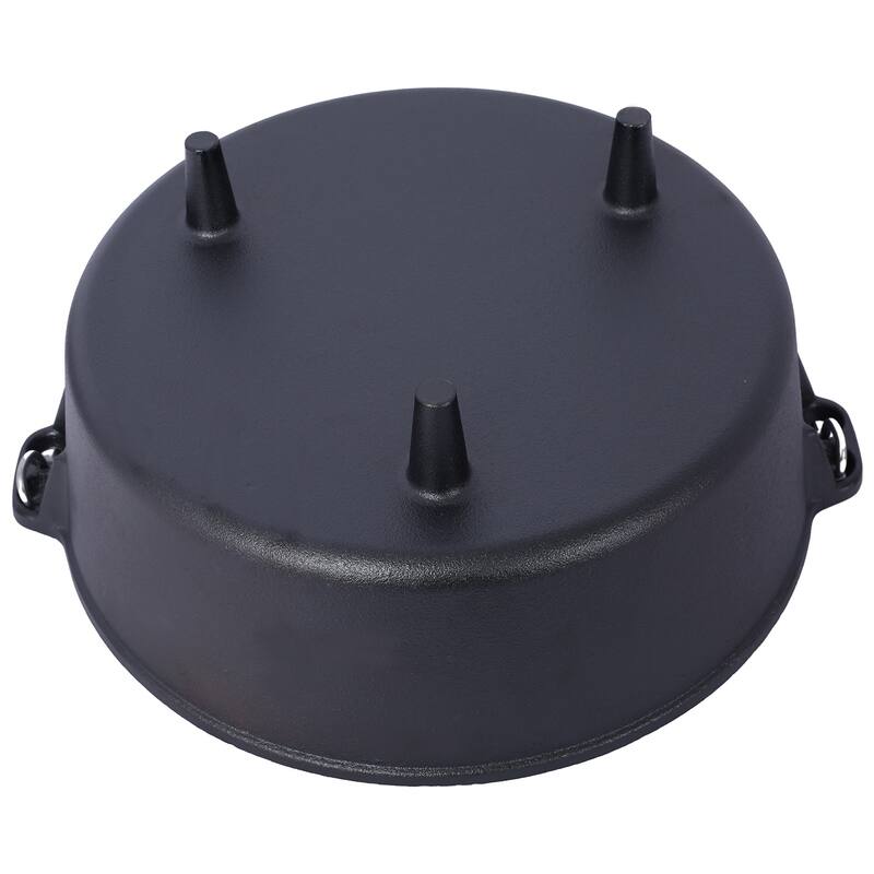 Pre-Seasoned Cast Iron Dutch Oven,Skillet Lid for Campfire BBQ Baking