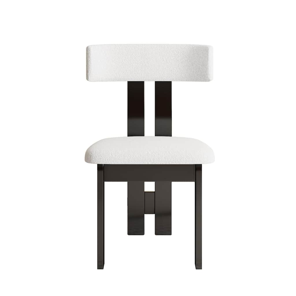 Set of 2 Side Chair Velvet Chair Unique Dining Chair Accent Chair White Kitchen Chair with Wood Legs