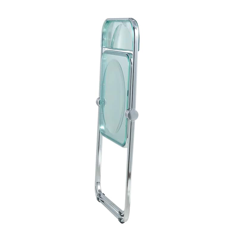 LeisureMod Lawrence Acrylic Folding Dining Chairs and Dining Table Set