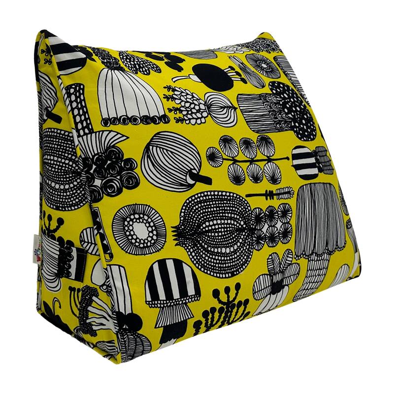 Bed Rest Reading Wedge Pillow Sofa Back Support Lounge Cushion Adult - Yellow Garden