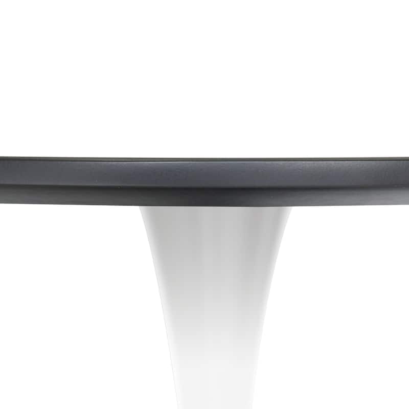 Bristol 35" Round Dining Table with Modern Glass, MDF or Sintered Stone - Sturdy Steel Pedestal Base for Kitchen, Dining, Cafe
