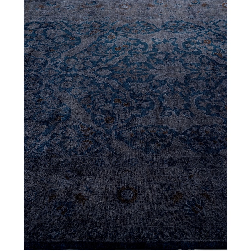 Overdyed One-of-a-Kind Hand-Knotted Area Rug - Navy - 6' 1" x 8' 9"