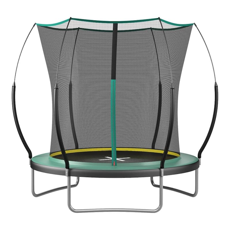8FT Outdoor Steel Frame Springfree Trampoline with Secure Net Bottom