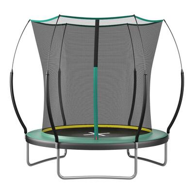 8FT Outdoor Steel Frame Springfree Trampoline with Secure Net Bottom
