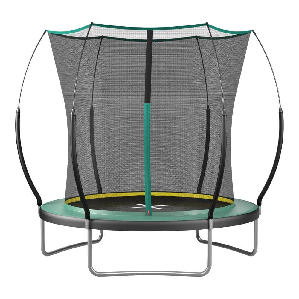 8FT Outdoor Steel Frame Springfree Trampoline with Secure Net Bottom
