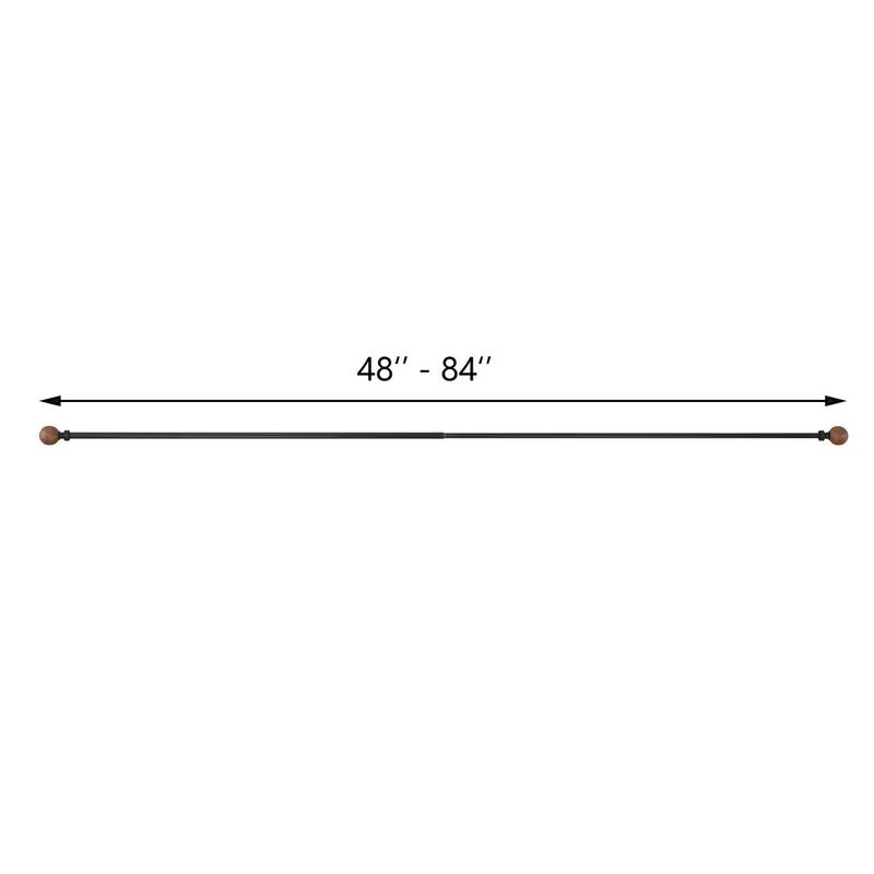 Acroma Adjustable Single Curtain Rod with Globe Ball Finial