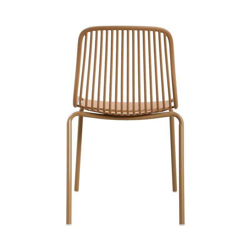 Christopher Knight Home - Eldred Outdoor Weather-Resistant Plastic Dining Chair with Metal Frame