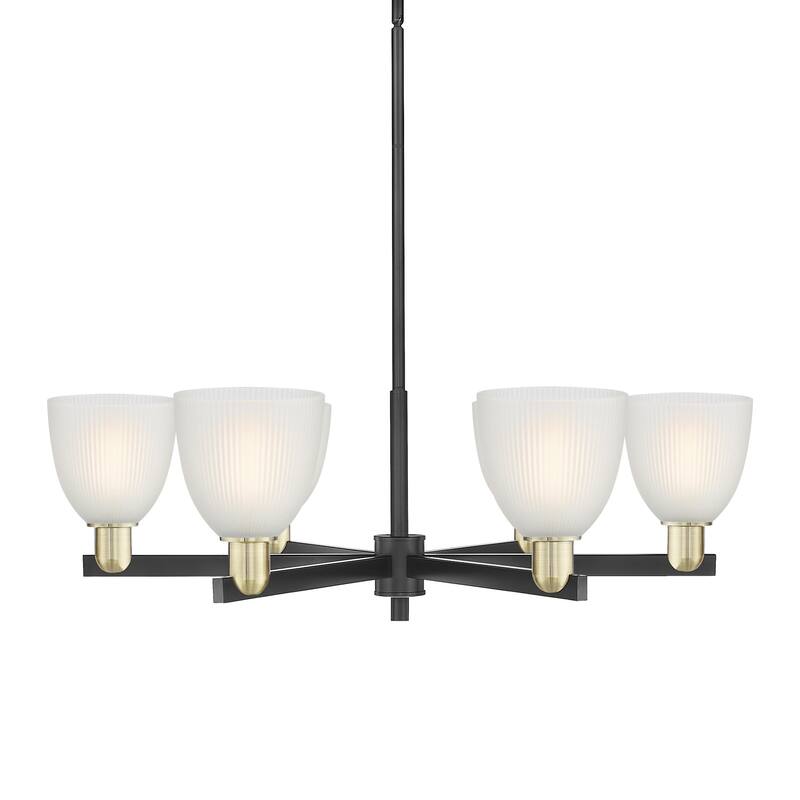 Innovations Lighting 716-6CR-11-36 Castile Chandelier Castile 6 Light - Black Antique Brass / White