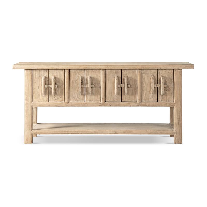 Jennifer Taylor Home Rowan 60" Solid Reclaimed Pine Sideboard with Lower Shelf, Heritage Light Natural Brown Reclaimed Pine