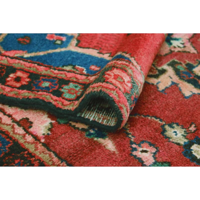 Vintage Distressed Fabiana Red/Charcoal Runner - 3'7" x 10'1"