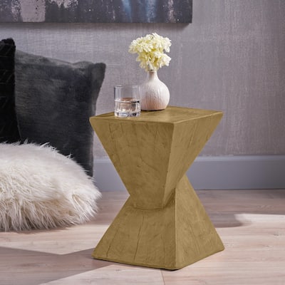 Angular MgO Panel Accent Table - Contemporary Geometric Side Piece‌