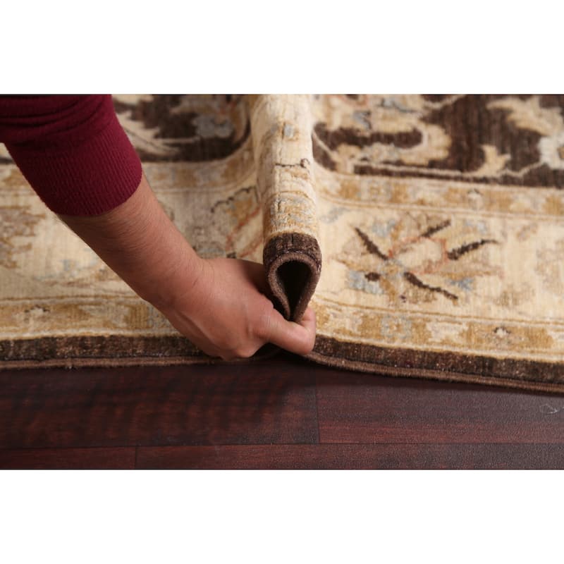 Vegetable Dye Chobi Peshawar Oriental Area Rug Handmade Wool Carpet - 4'11" x 7'3"