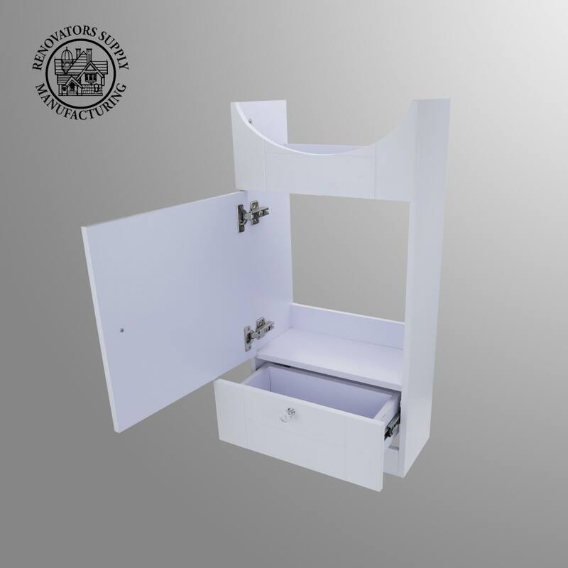 White Painted Wall Mount MDF Vanity Sink Cabinet Only Renovators Supply