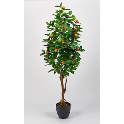 51" Real Touch Orange Tree in Pot - Green - 51