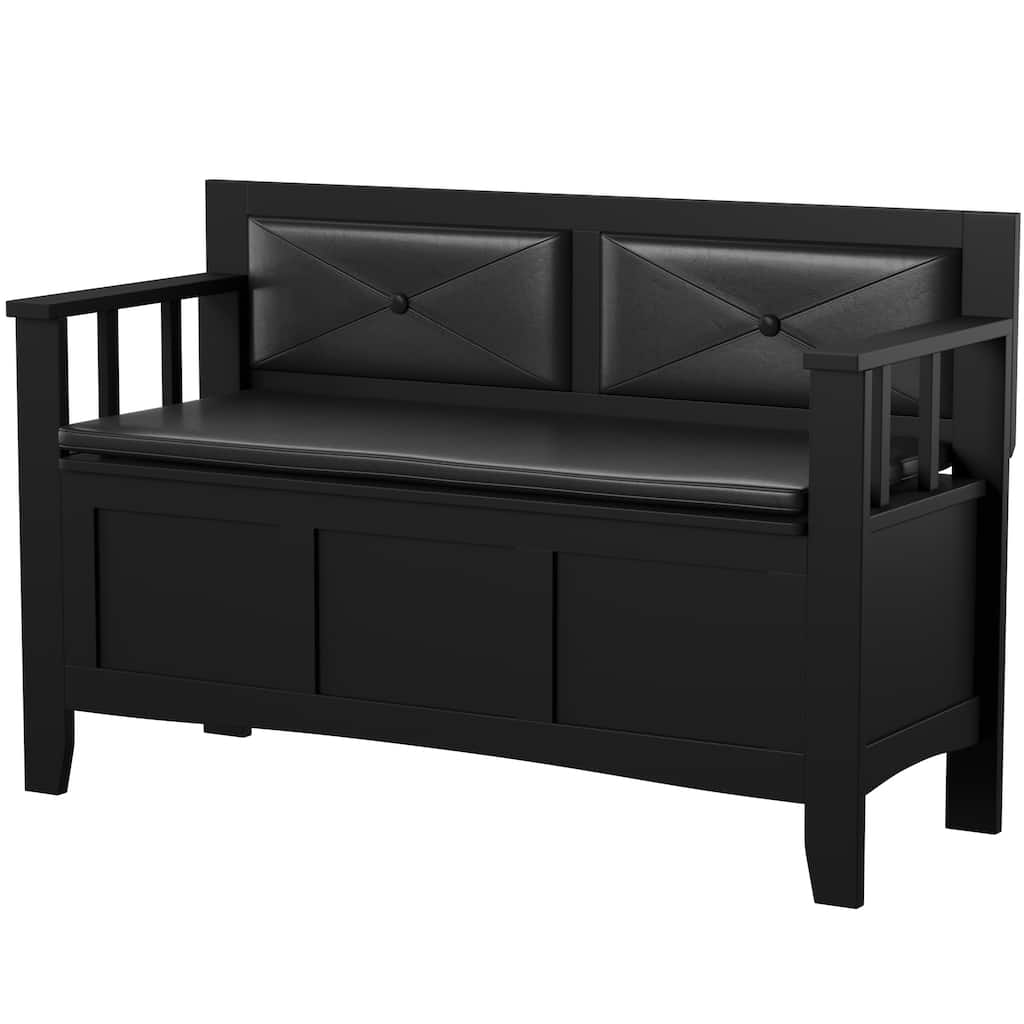 Padded Storage Bench - 44.5" - Black