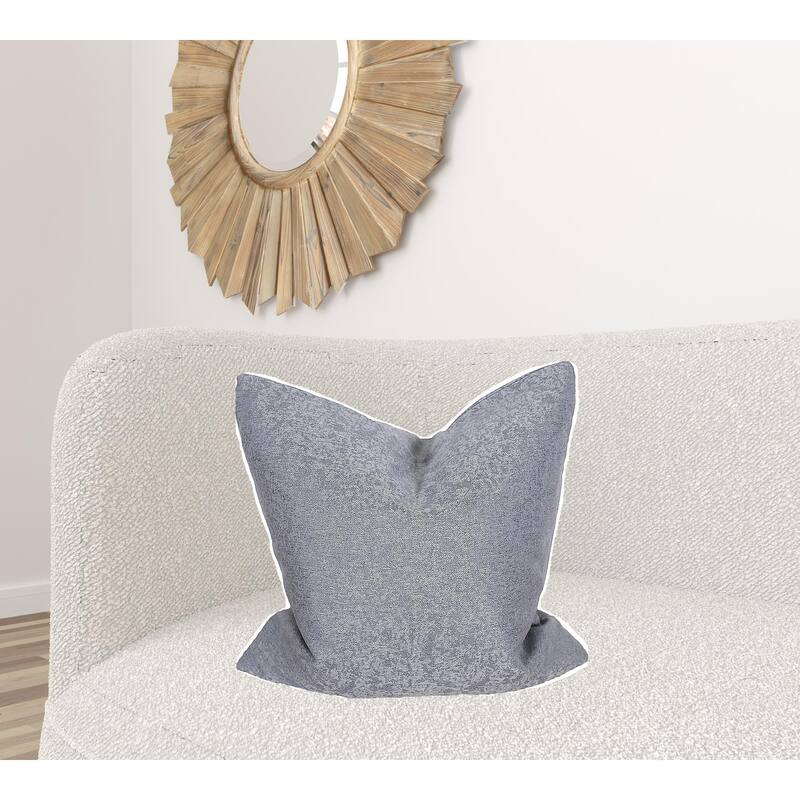 HomeRoots 22" X 22" Gray Polyester Zippered Pillow