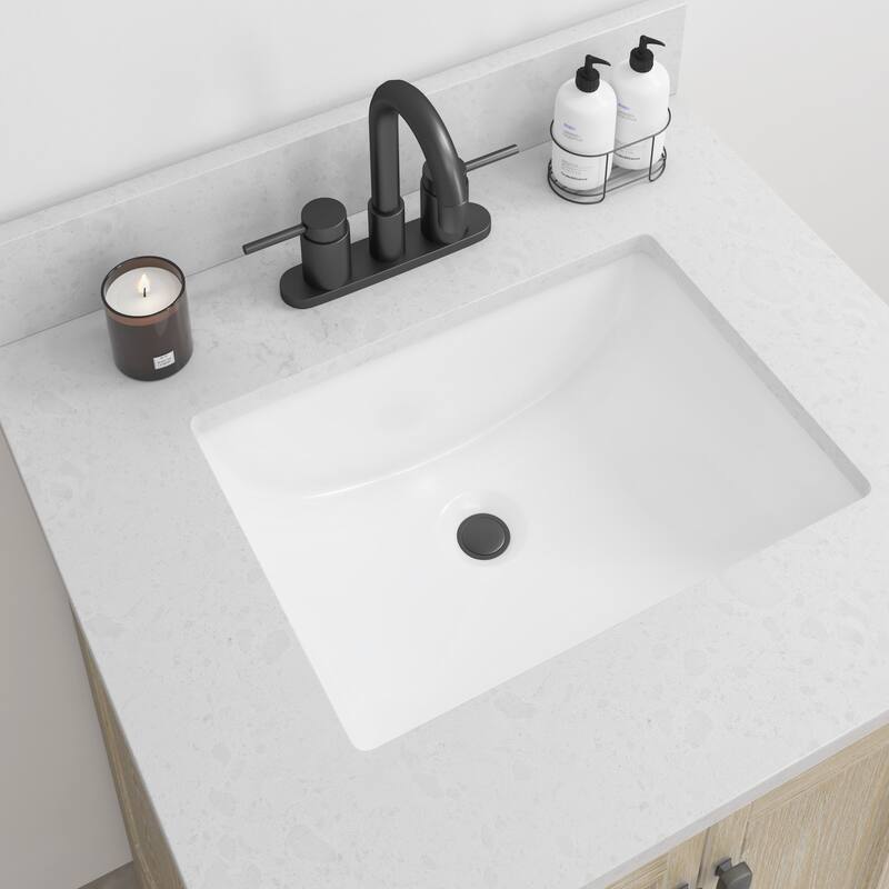 CRAFT + MAIN QZ25224R 25" Quartz Vanity Top with Backsplash and