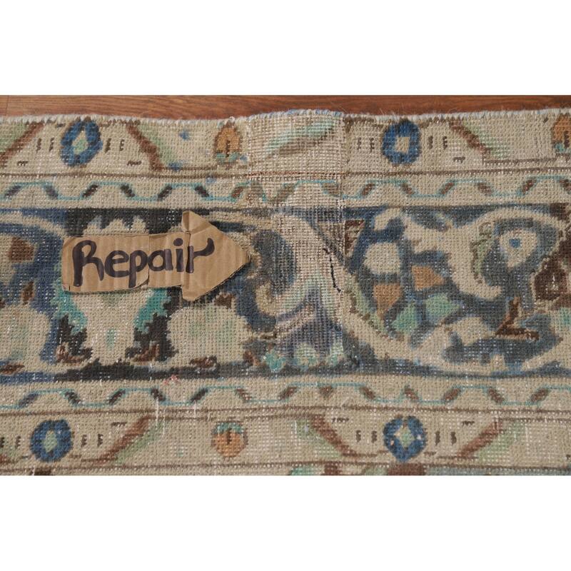 Traditional Blue Tabriz Persian Vintage Area Rug Handmade Wool Carpet - 7'1" x 9'8"