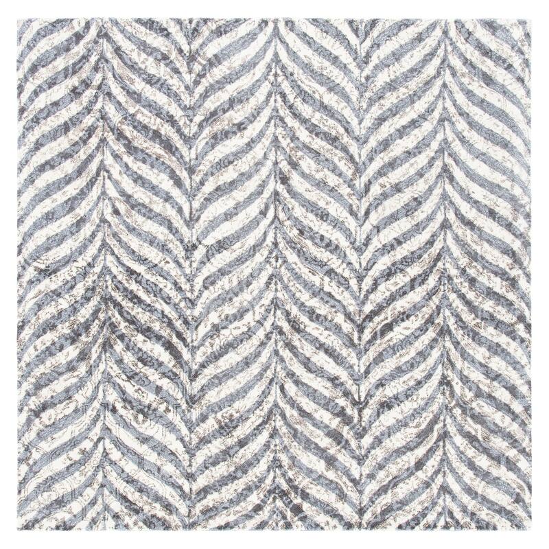 SAFAVIEH Handmade Restoration Vintage Xena Wool Rug - 6' Square - Grey/Ivory