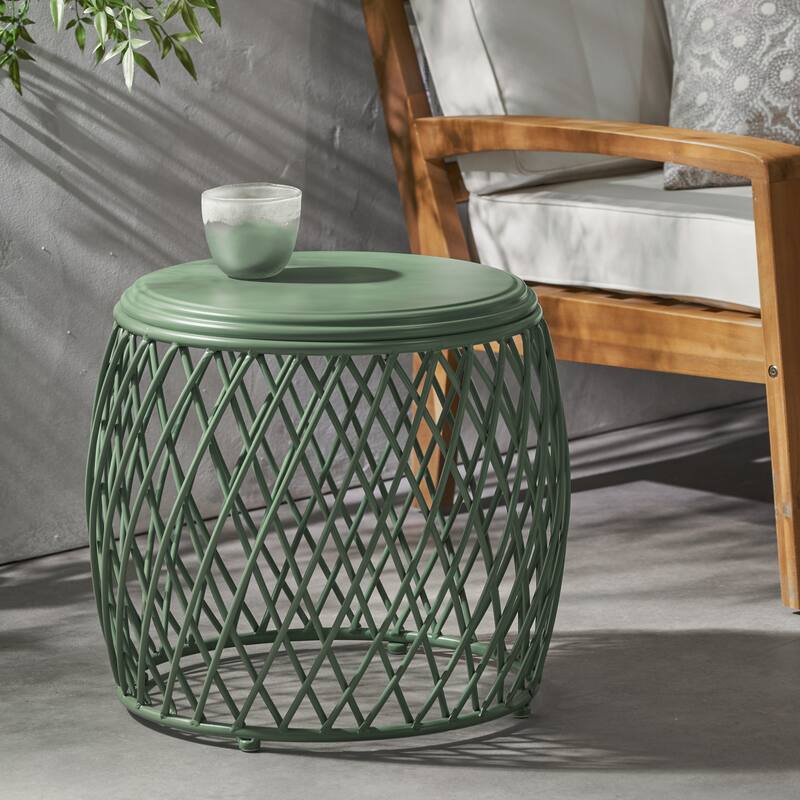 Alamera Outdoor 19-inch Lattice Side Table by Christopher Knight Home - 17.75"W x 19.75"W x 19.75"D