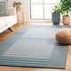 preview thumbnail 2 of 8, SAFAVIEH Handmade Genre Linnie Mid-Century Modern Wool Rug 3' x 5' - Blue/Ivory - Rectangle