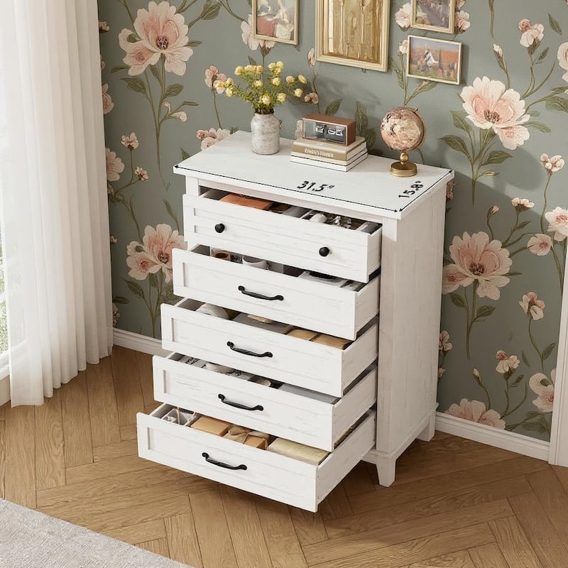 41.3" Tall Vertical Drawer Dresser, with Large Storage
