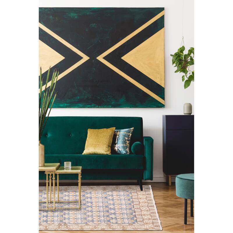 ECARPETGALLERY Hand-knotted Modern Oushak Navy Wool Rug - 8'2 x 10'0