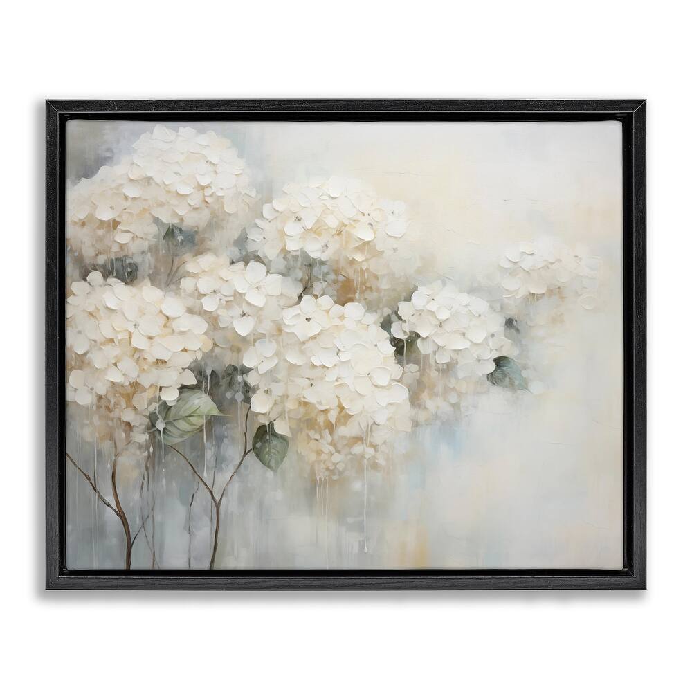 Stupell Subtle Fading White Hydrangeas Framed Floater Canvas Wall Art Design By Arlington Prints
