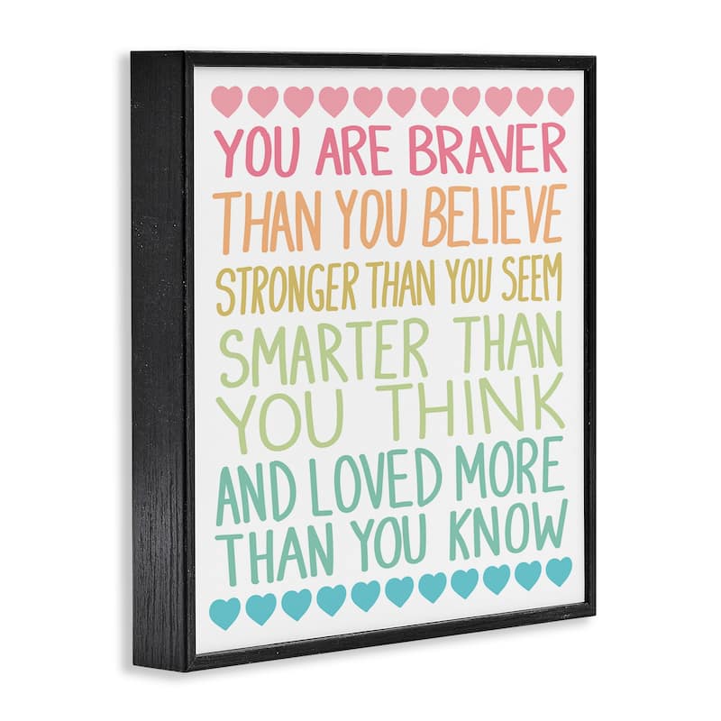 Stupell Rainbow Confidence Phrases Framed Giclee Art Design By Sweet Melody Designs
