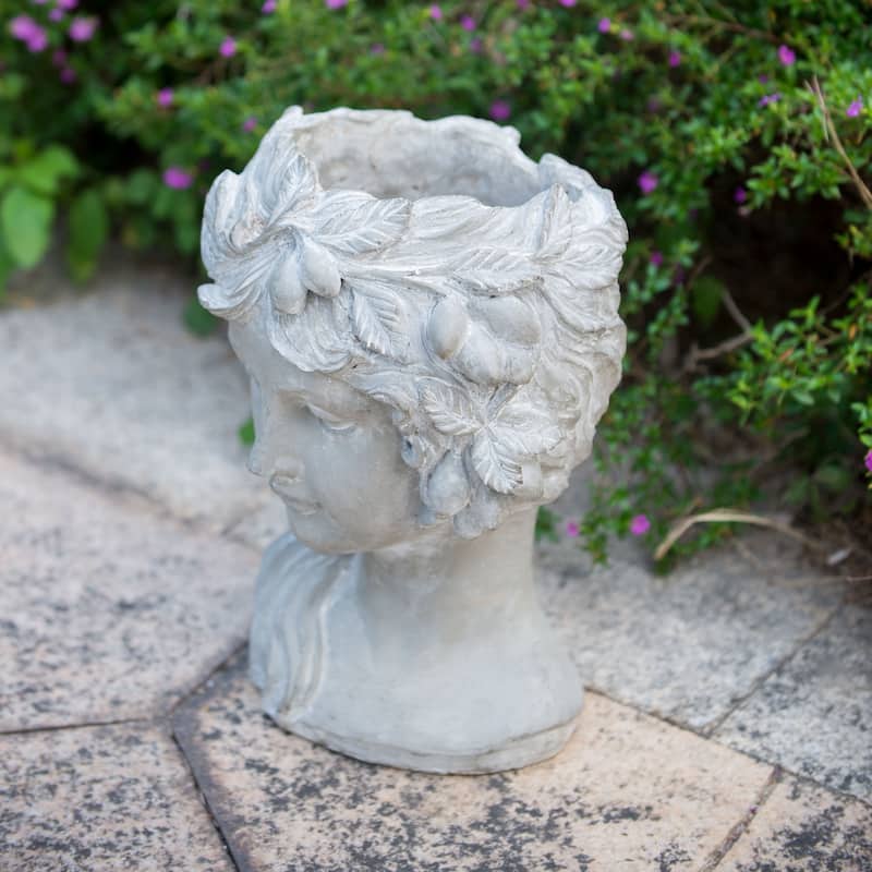 8" x 9" x 11.5"Cement Bust Wall Planter