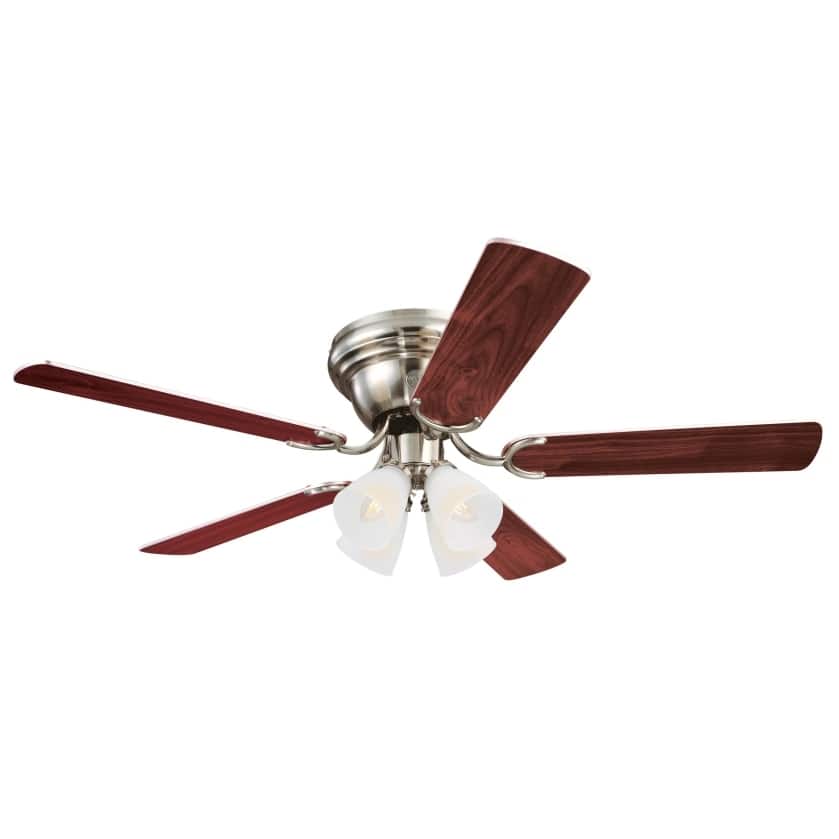 Westinghouse Lighting Contempra IV 52-Inch 5-Blade Indoor Ceiling Fan with Dimmable LED Light and Frosted Ribbed Glass