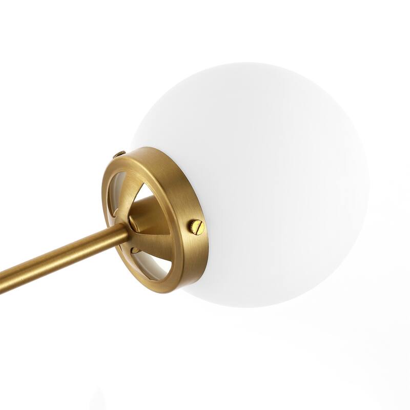 MLiAN 5-Light Sputnik Opal Glass Globe Shade Linear Chandelier for Indoor Height Adjustable - N/A