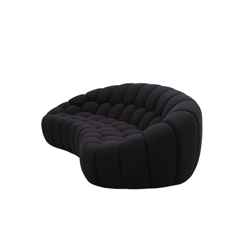 Divani Casa Yolonda Modern Curved Black Fabric Sofa